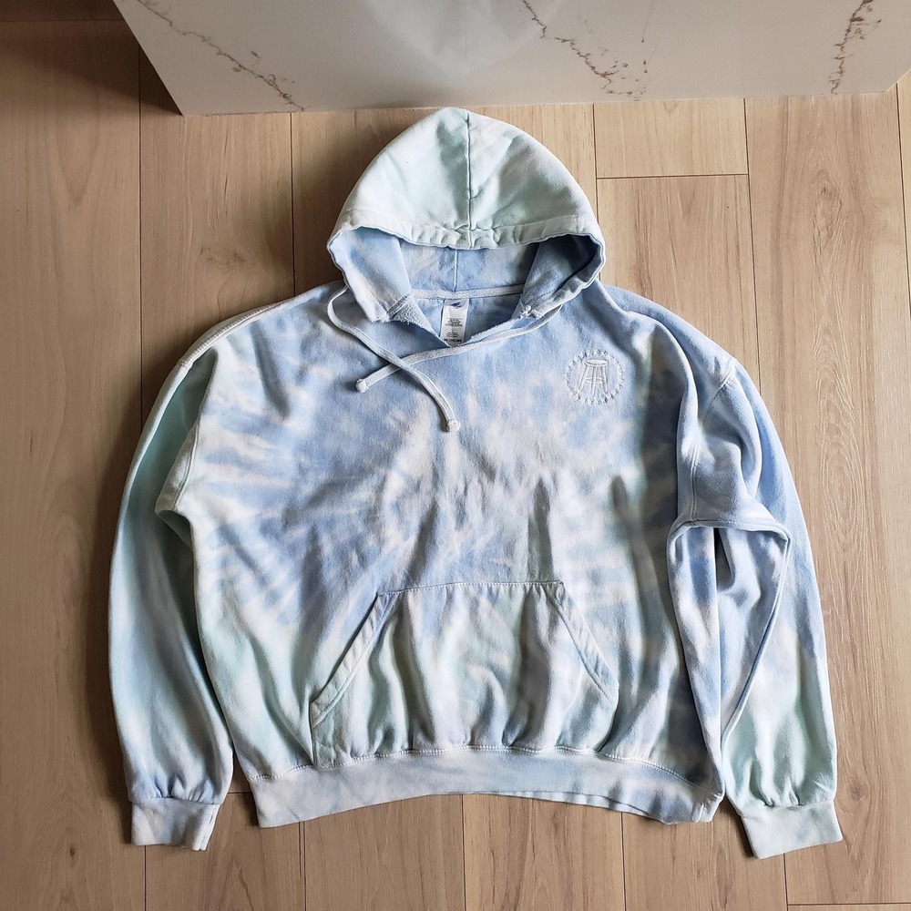 Colortone Hoodie 2XL Blue Tie Dye Pullover‎ Sweatshirt Embroidered Stool Logo